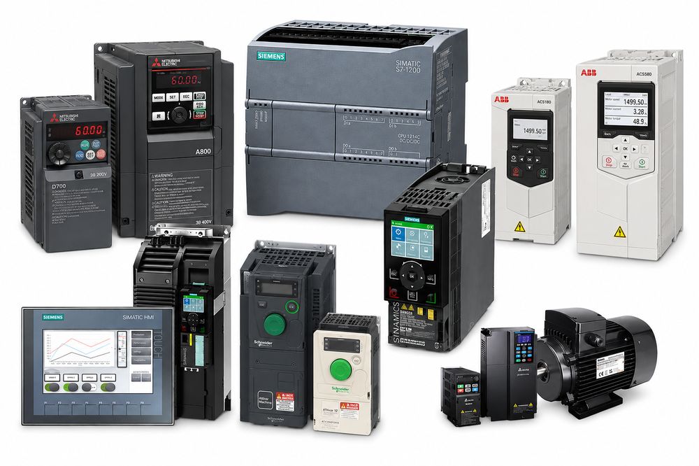Industrial automation products — PLCs, drives, HMIs, motors and spares